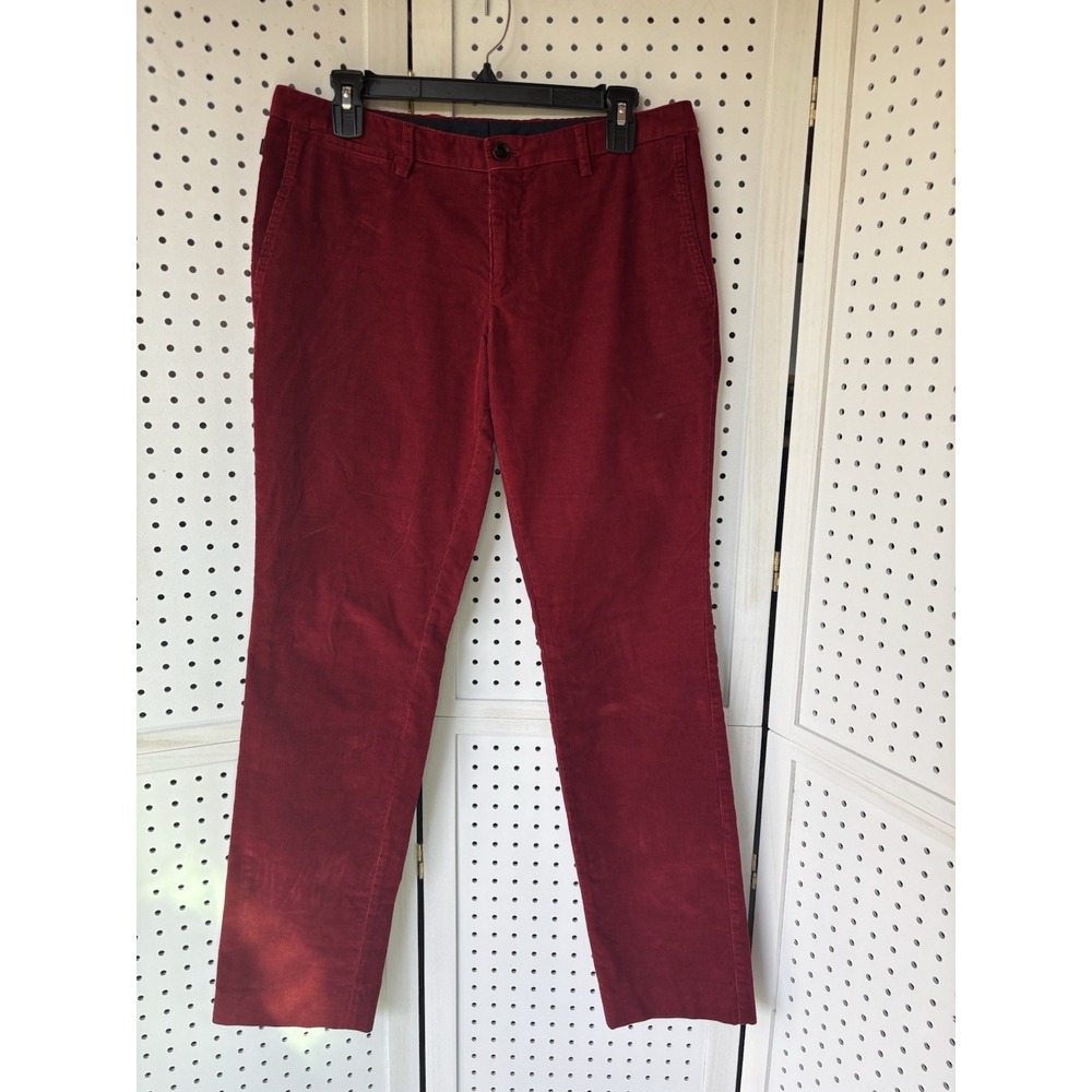 Hugo Boss Women's 30R Red‎ Corduroy Pants Straight Leg Cotton Stretch